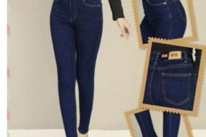 Quần skinny jeans nữ đẹp ôm sát màu xanh đậm